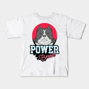 American Bully | Black White Power Breeds Kids T-Shirt